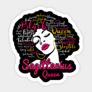 Sagittarius Queen Funny Birthday Gift for Black Women Girl Sticker